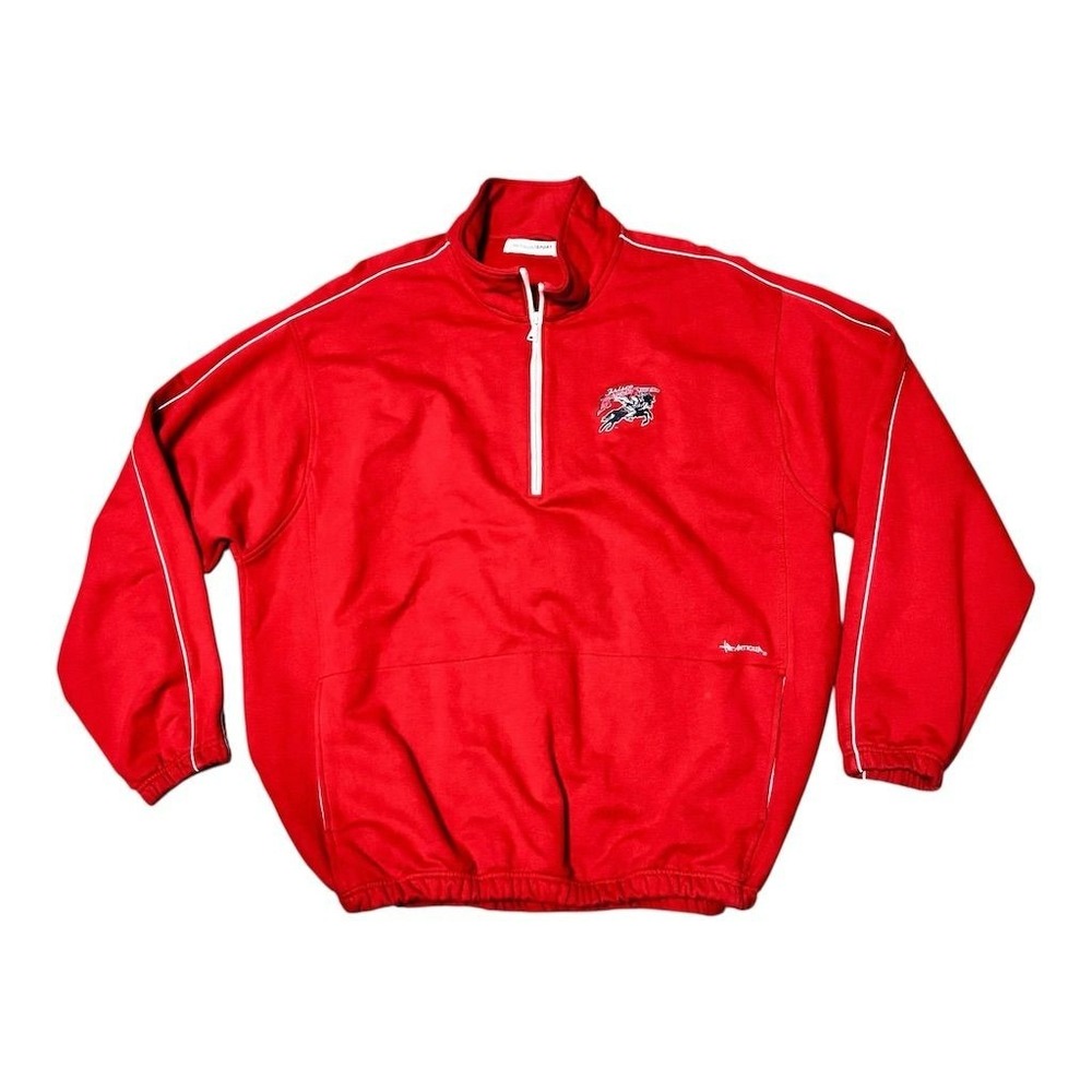 Frisco Roughriders Antigua Men's Vintage Red‎ Quarter-Zip Windbreaker Jacket 2XL